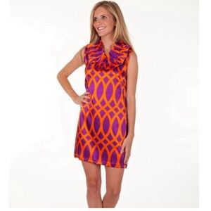 Tracy Negoshian women’s orange and purple dress size small